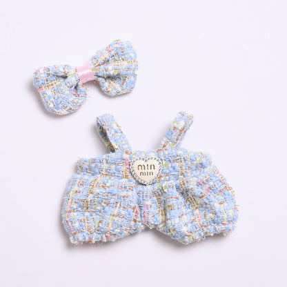 Parisian Tweed Outfit Set for Labubu – Handmade Designer-Style Clothes for 15–17cm Dolls