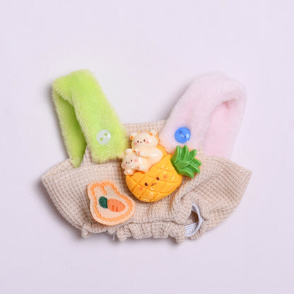 Fruit Suspender Pants for Labubu – Handmade Plush Strap Overalls Compatible with 15–17cm Labubu Dolls