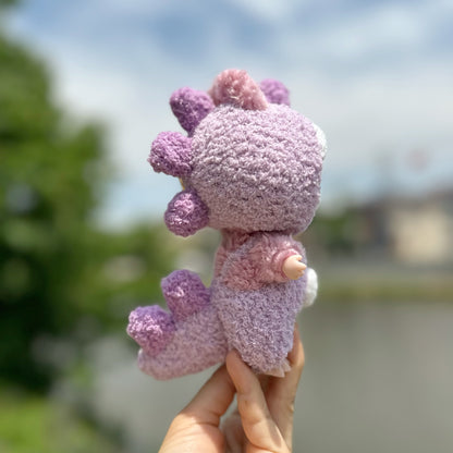 Handmade Dinosaur Costume Set for Dolls – 2-Piece Fuzzy Outfit Compatible with Labubu – Include Hat and Jumpsuit