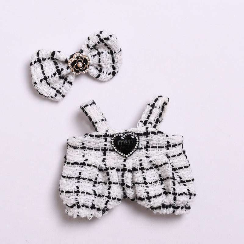 Parisian Tweed Outfit Set for Labubu – Handmade Designer-Style Clothes for 15–17cm Dolls