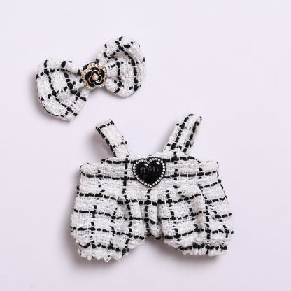 Parisian Tweed Outfit Set for Labubu – Handmade Designer-Style Clothes for 15–17cm Dolls