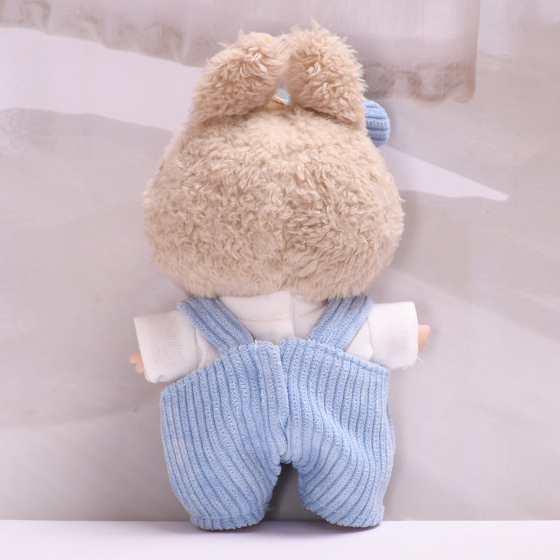 Sweet Cookie-Themed Outfit for Labubu Dolls – 3 or 4-Piece Set – Blue or Brown Overalls