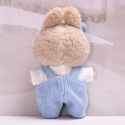 Sweet Cookie-Themed Outfit for Labubu Dolls – 3 or 4-Piece Set – Blue or Brown Overalls
