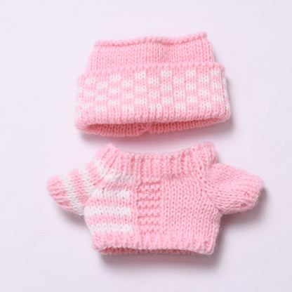 Handmade Knit Outfit Set for Labubu-Compatible Dolls – 2-Piece & 3-Piece Options in Pink or Green