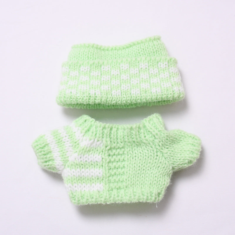 Handmade Knit Outfit Set for Labubu-Compatible Dolls – 2-Piece & 3-Piece Options in Pink or Green