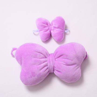 Plush Bowknot Costume Set for Dolls – 2-Piece Hairband and Backpack Style Accessory – Fits Labubu-Compatible Figures